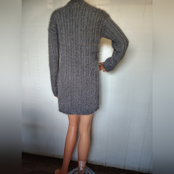 Hippie Rose Cozy Gray Women's Sweater Cardigan Size L - Picture 2 of 7